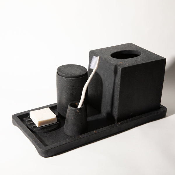 Black Terrazzo Concrete Amenity Tray