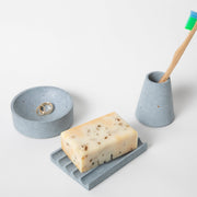 Light Blue Terrazzo Handmade Concrete Catch-All Dish, 4 in
