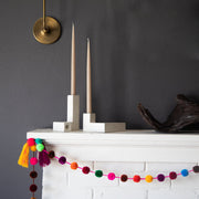 Terrazzo-Finish Concrete Candlestick Holder Set