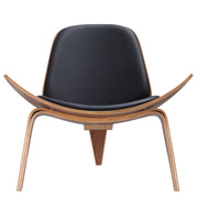 Vegan Leather Shell Lounge Chair — detail of finish and surface variation