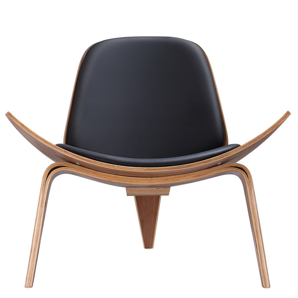 Vegan Leather Shell Lounge Chair — detail of finish and surface variation