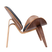 Vegan Leather Shell Lounge Chair — alternate angle showing full form