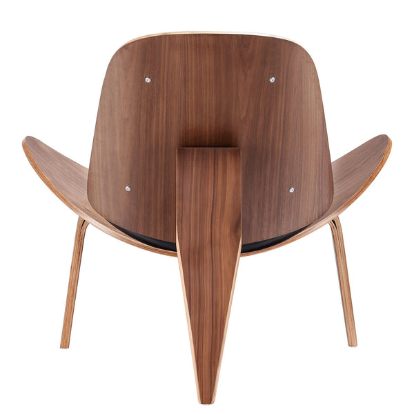 Vegan Leather Shell Lounge Chair — styled in a complete room vignette