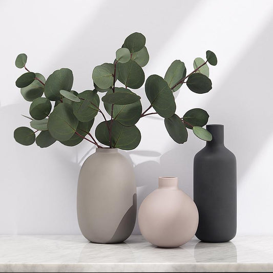 Close-up of hand-thrown stoneware glaze and texture detail — Matte Ceramic Tabletop Vase