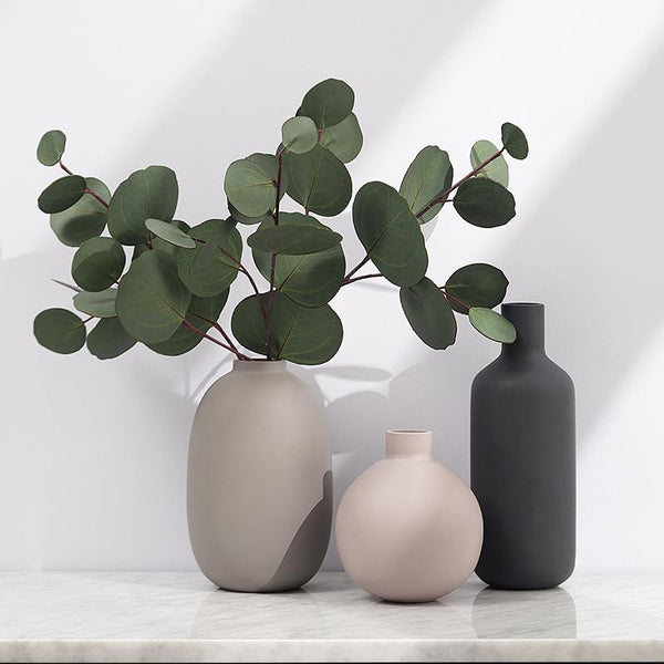 Close-up of hand-thrown stoneware glaze and texture detail — Matte Ceramic Tabletop Vase
