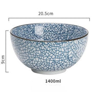 Under-Glazed Porcelain Serving Bowl — styled in a complete room vignette