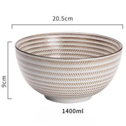 Under-Glazed Porcelain Serving Bowl — back and side profile detail