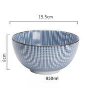 Under-Glazed Porcelain Serving Bowl — close-up of label and production detail