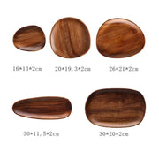 Oval Wood Serving Board Set — close-up of label and production detail