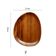 Oval Wood Serving Board Set — back and side profile detail
