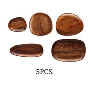 Oval Wood Serving Board Set — alternate angle showing full form