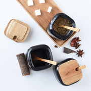 Marble-Print Ceramic Spice Jar Set — packaging and unboxing view