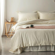 Cotton-Linen Rope-Tie Duvet Cover Set