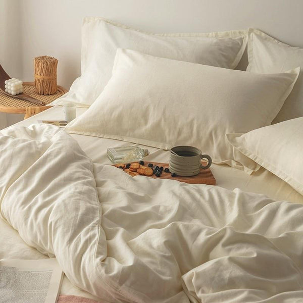 Cotton-Linen Rope-Tie Duvet Cover Set