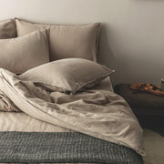 Cotton-Linen Rope-Tie Duvet Cover Set