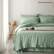 Cotton-Linen Rope-Tie Duvet Cover Set