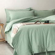Cotton-Linen Rope-Tie Duvet Cover Set