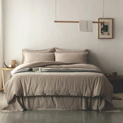 Cotton-Linen Rope-Tie Duvet Cover Set