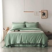 Cotton-Linen Rope-Tie Duvet Cover Set