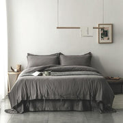 Cotton-Linen Rope-Tie Duvet Cover Set