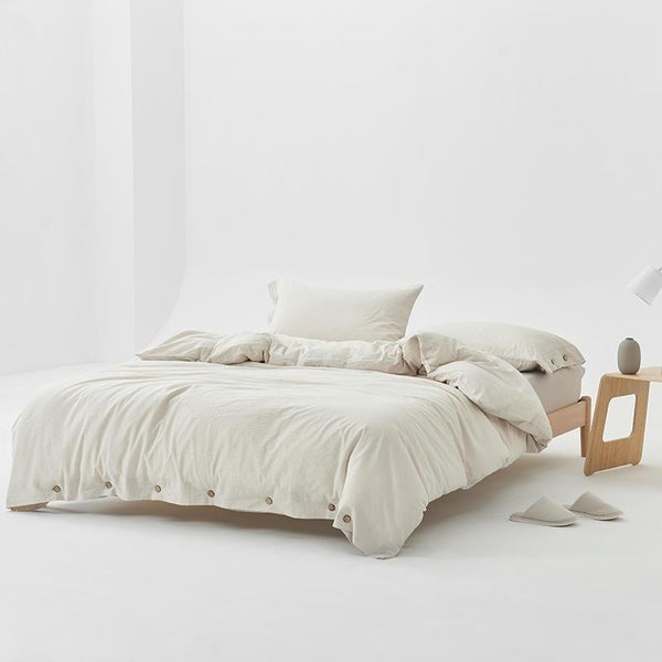 Stone-Washed Stripe Cotton Duvet Set