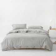 Stone-Washed Stripe Cotton Duvet Set