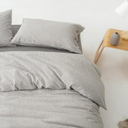 Stone-Washed Stripe Cotton Duvet Set