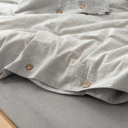 Stone-Washed Stripe Cotton Duvet Set