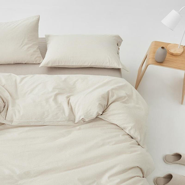 Stone-Washed Stripe Cotton Duvet Set