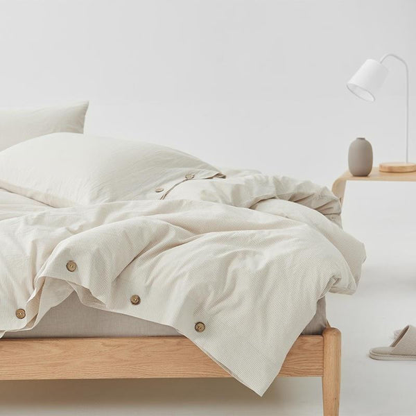 Stone-Washed Stripe Cotton Duvet Set
