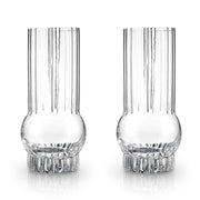 Art Deco Ribbed Crystal Highball Glass Set