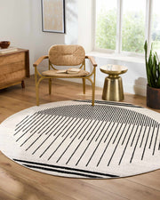 Black & White Geometric Abstract Area Rug
