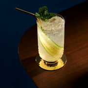 Art Deco Ribbed Crystal Highball Set