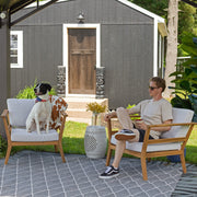 Acacia Wood Outdoor Club Armchair
