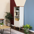 Mid-Century Cabinet Bookshelf with Storage