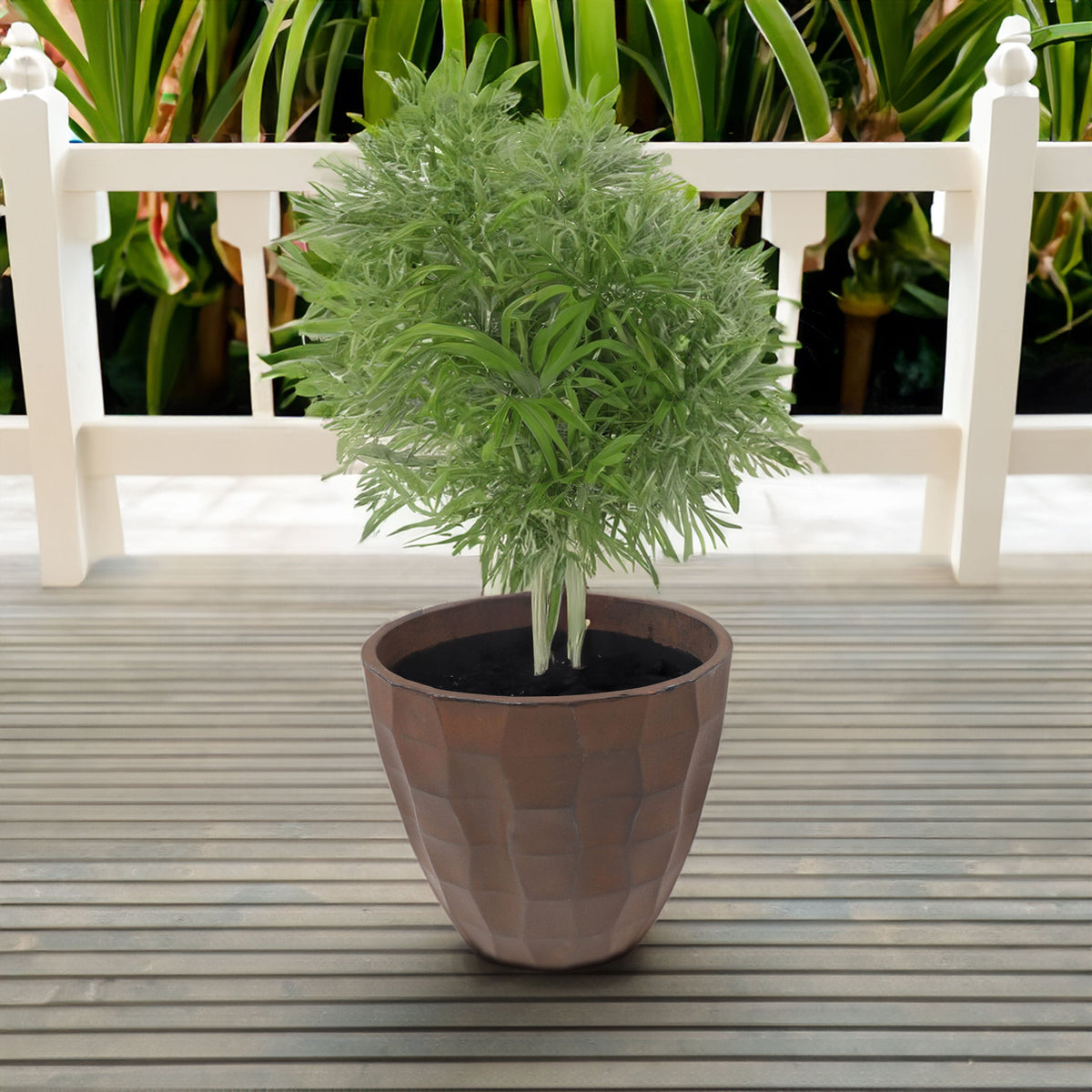 The pot that disappears into the garden
