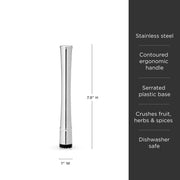 Polished Stainless Steel Cocktail Muddler