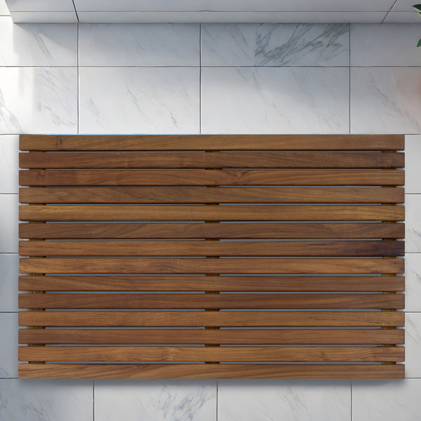 Slatted Teak Wood Bath Mat