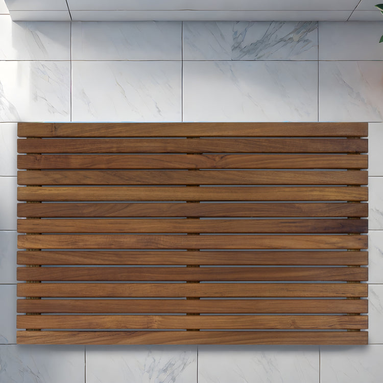 Slatted Teak Wood Bath Mat