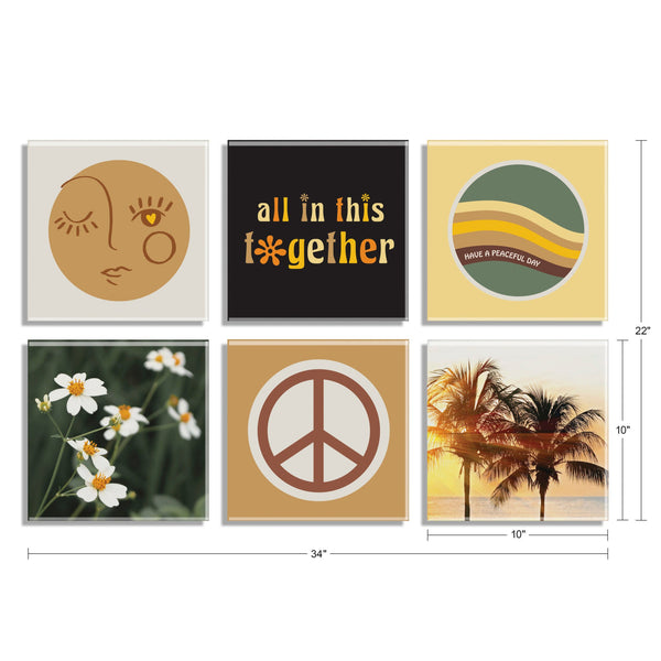 Retro Bohemian Acrylic Wall Art Set