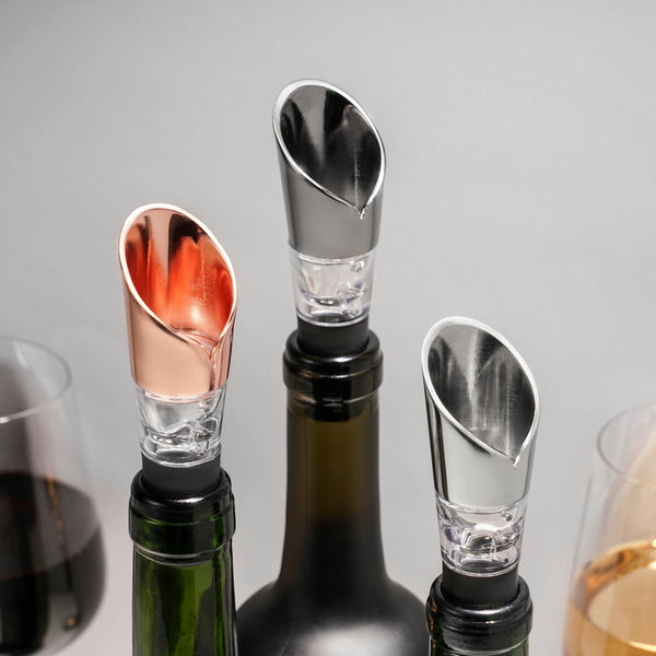 Polished Metal Aerating Wine Pourer