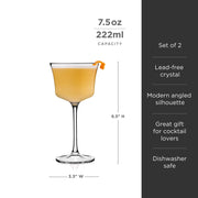 Angled Crystal Cocktail Glass Set
