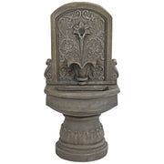 Floral Relief Polyresin Outdoor Wall Fountain