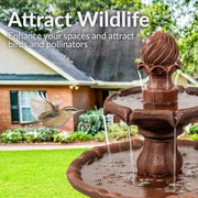 Two-Tier Solar Outdoor Water Fountain