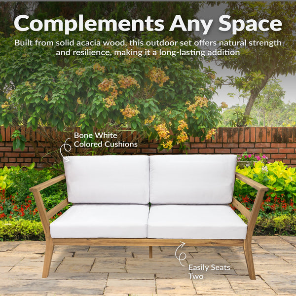 Acacia Wood Outdoor Conversation Set