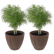 Faceted Resin Round Outdoor Planter