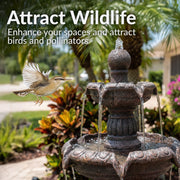 Four-Tier Faux Stone Outdoor Fountain