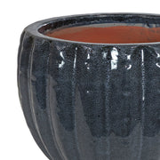 Fluted Glazed Ceramic Planter Pot