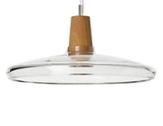 Tinted Glass Wood-Canopy Pendant Light
