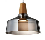 Tinted Glass Wood-Canopy Pendant Light